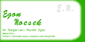 egon mocsek business card